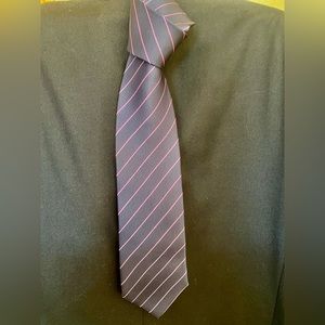 Frangi navy with pink stripe silk tie